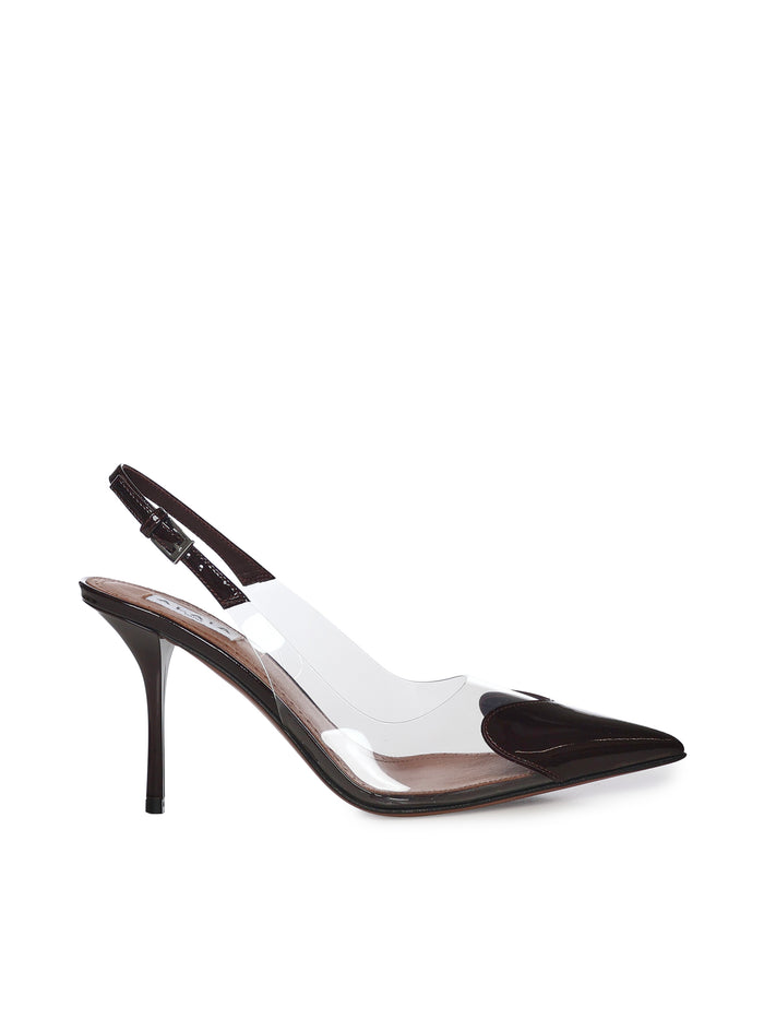 Alaia With Heel Aubergine Lambskin