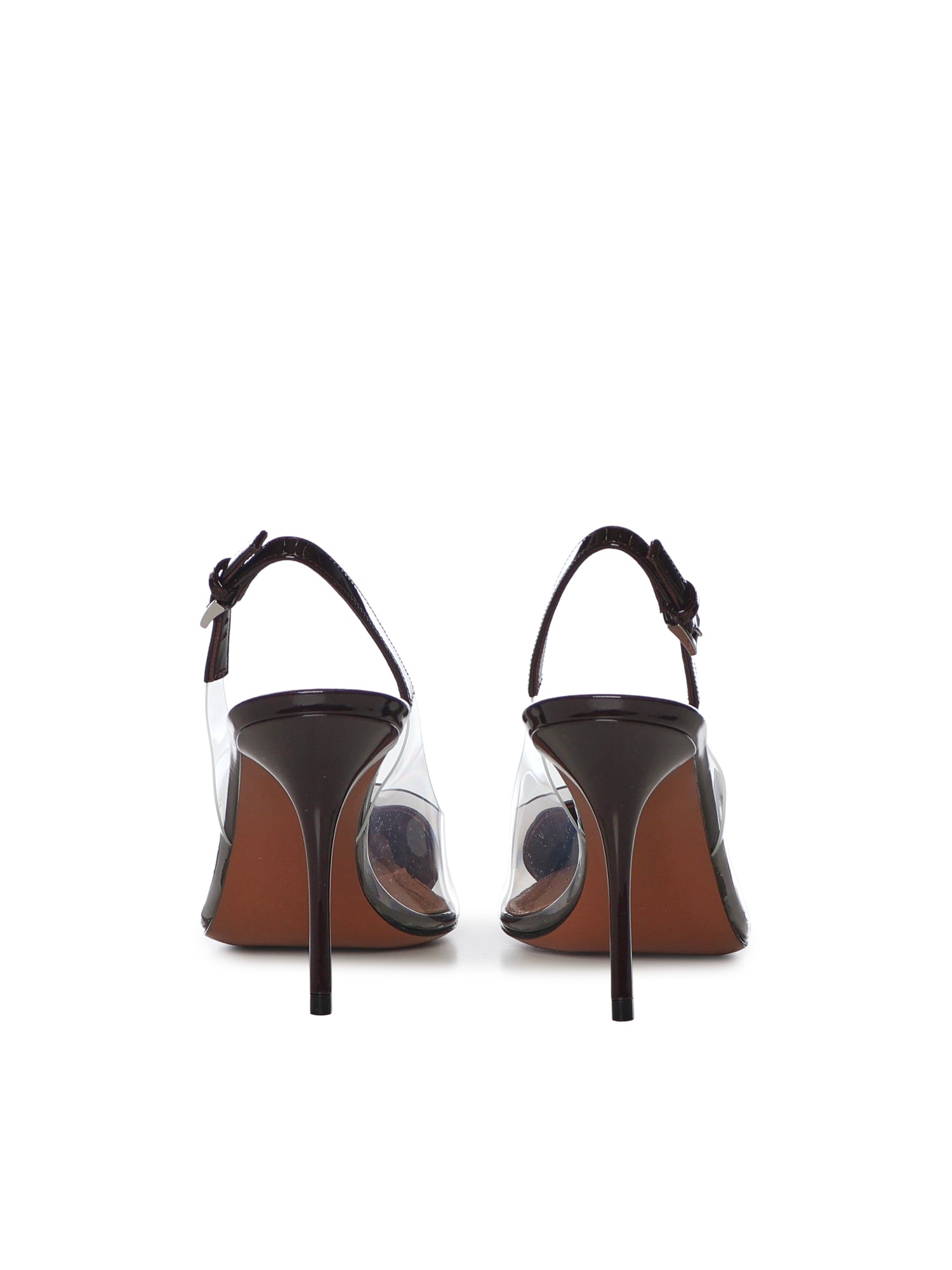 Alaia With Heel Aubergine Lambskin
