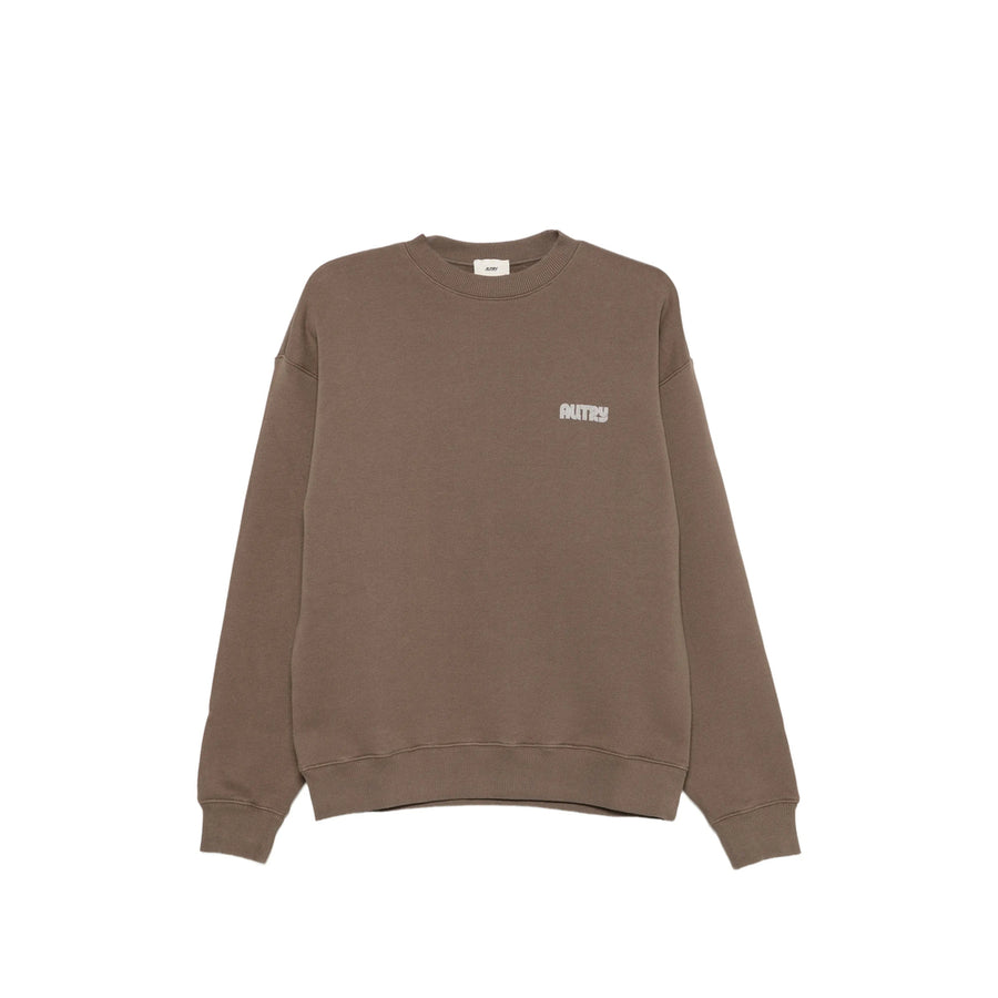Cotton Logo Print Sweatshirt Brown Sweater