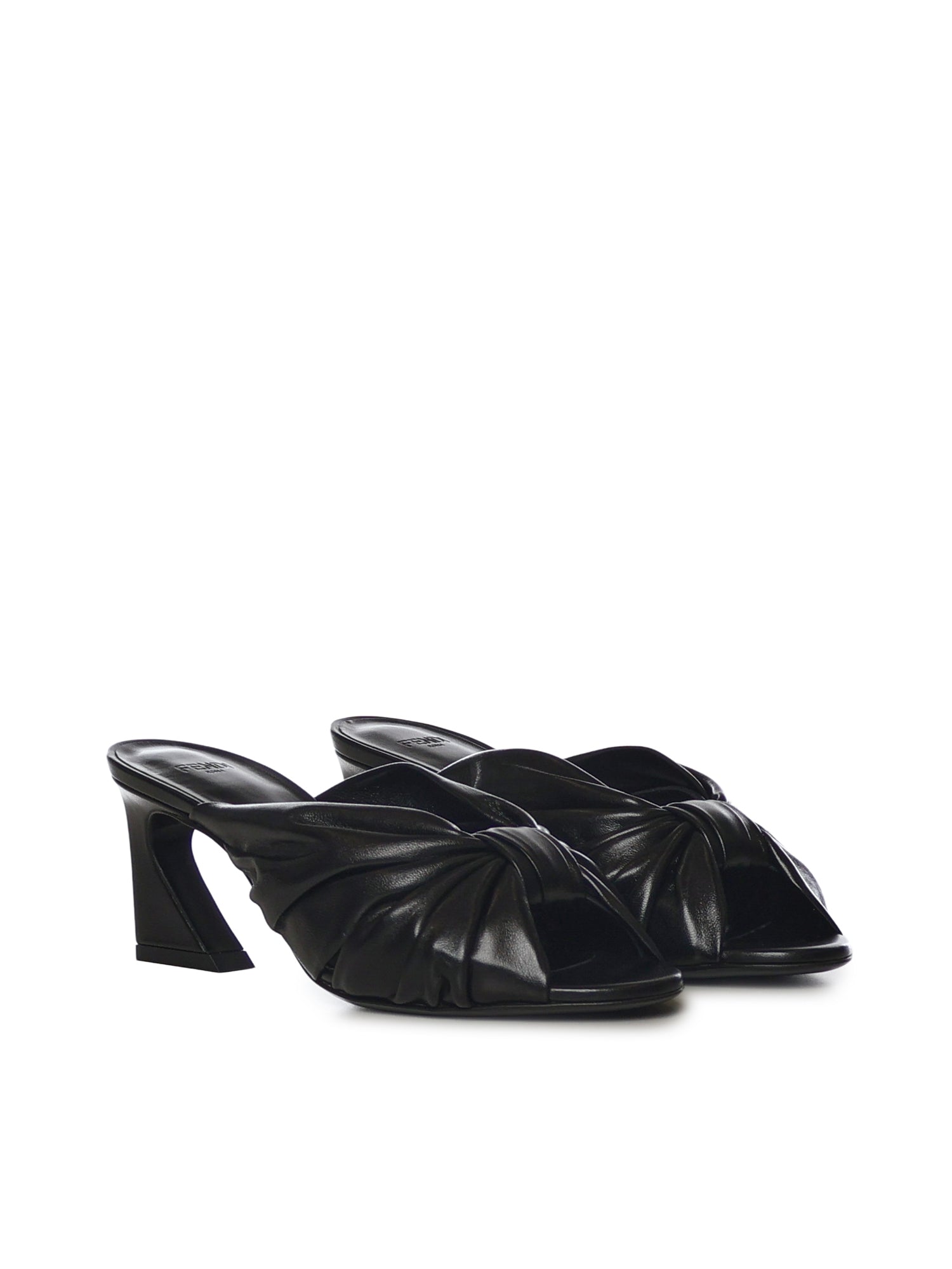 Fendi Sandals Black Lambskin