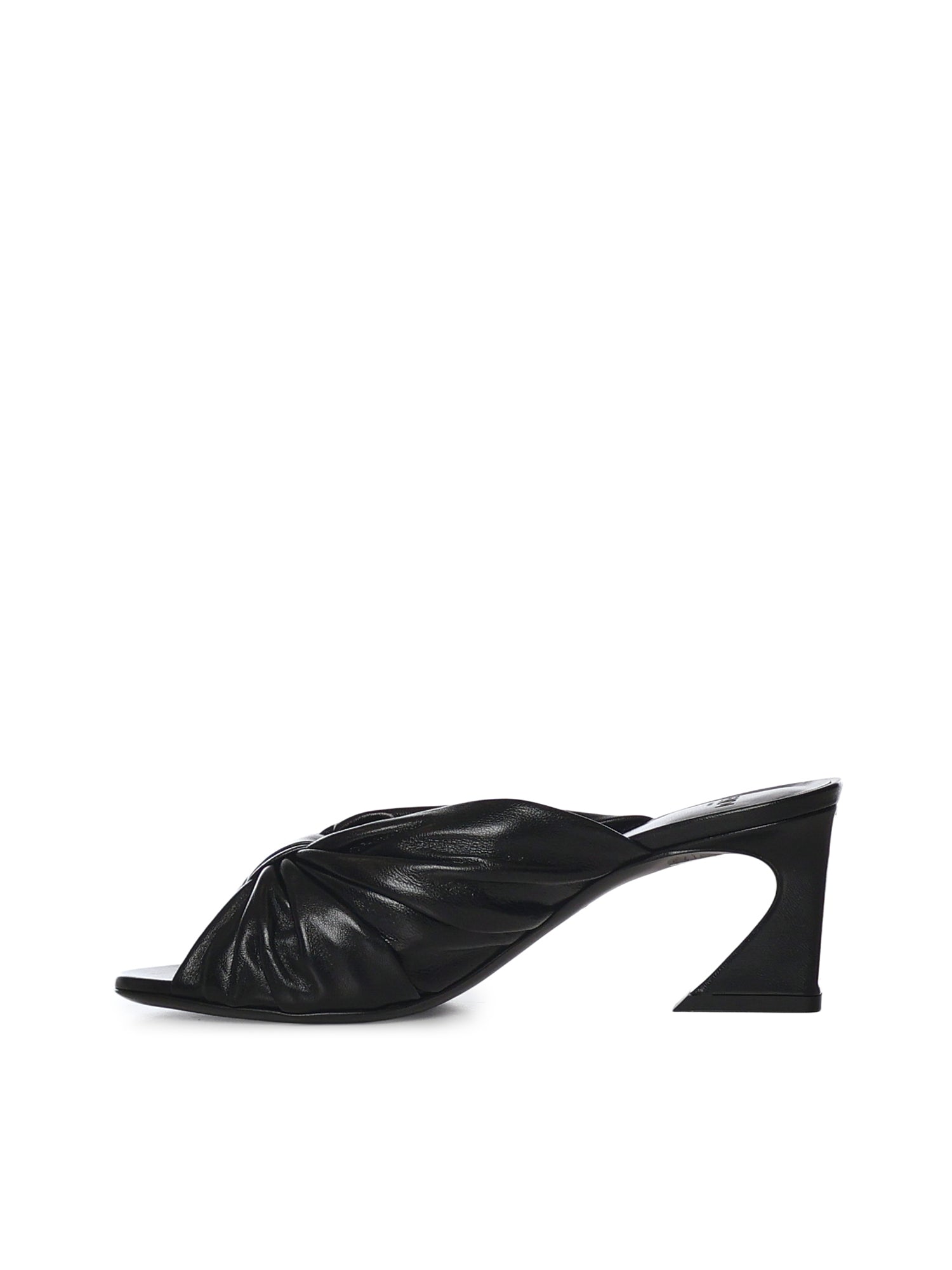 Fendi Sandals Black Lambskin