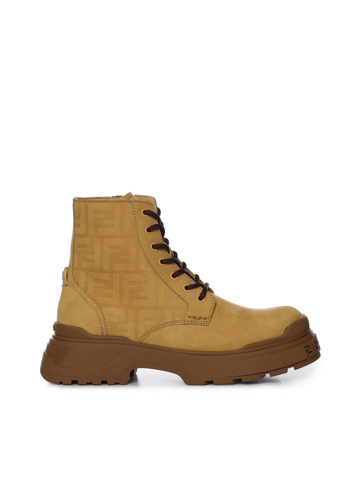 Fendi Boots Beige Calfskin
