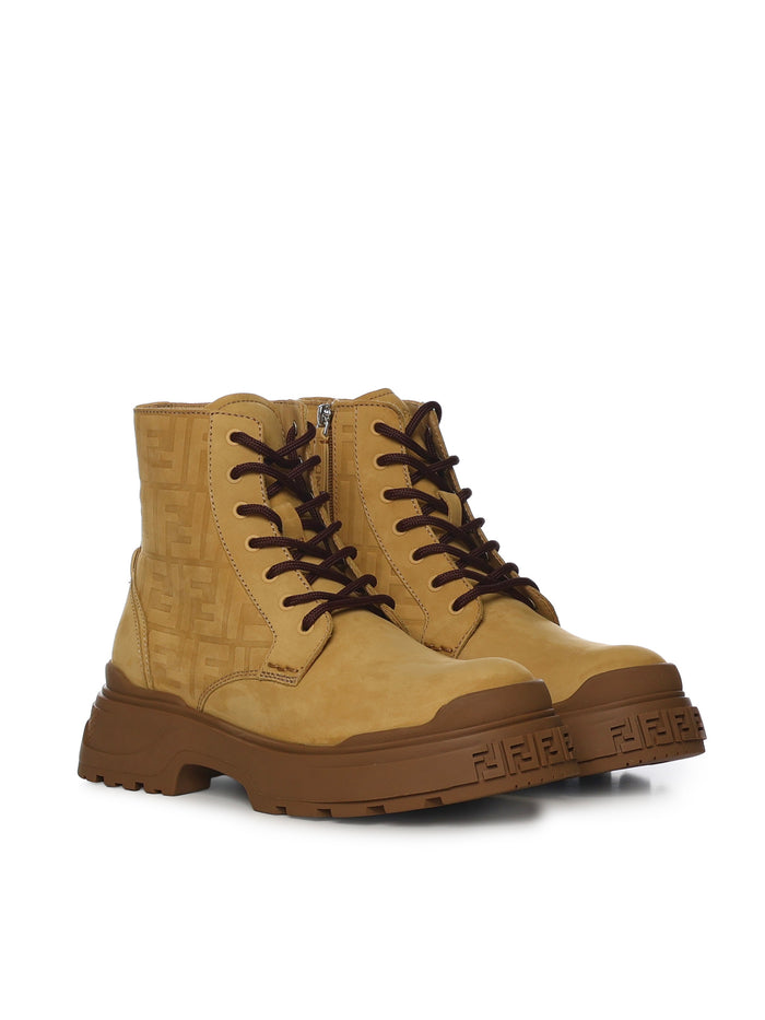 Fendi Boots Beige Calfskin