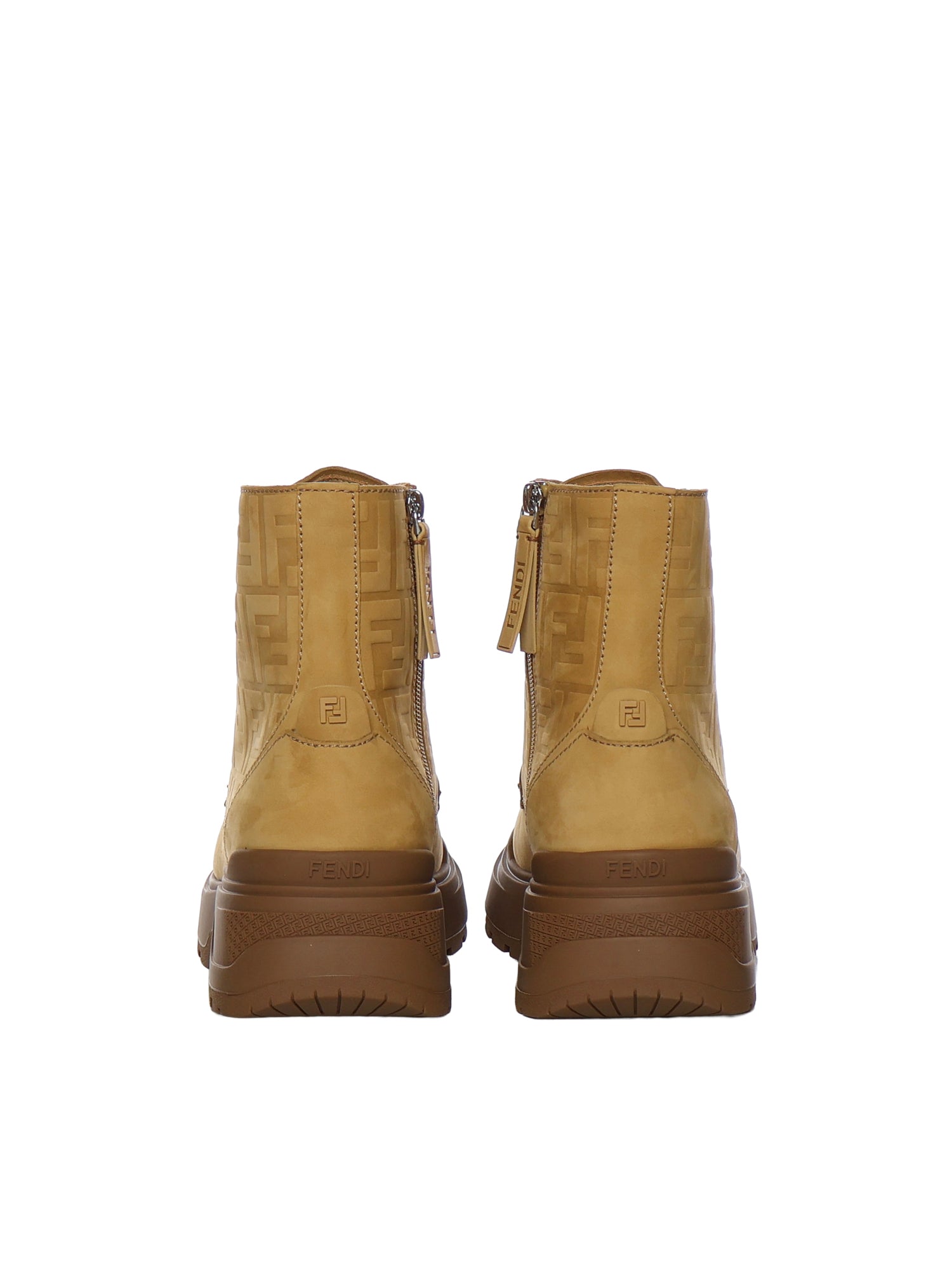 Fendi Boots Beige Calfskin