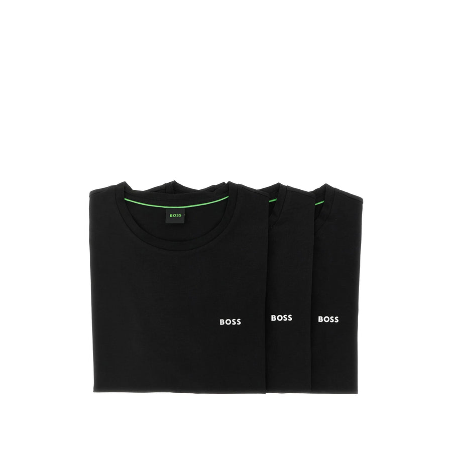 V-Neck T-Shirt Set Of Three Black Cotton T-shirts