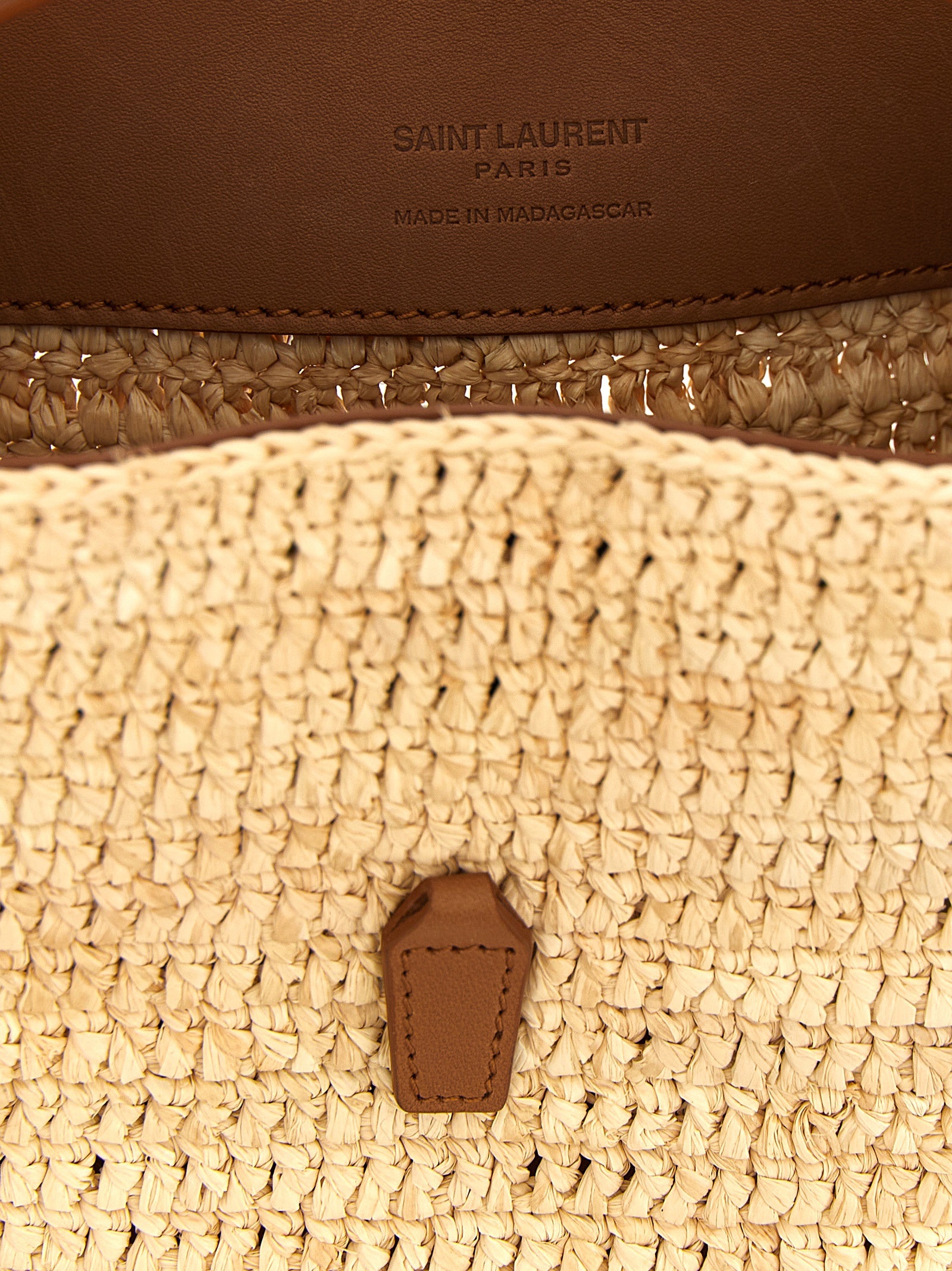 Le 37 Mini Bucket Bag Beige Raffia Crossbody