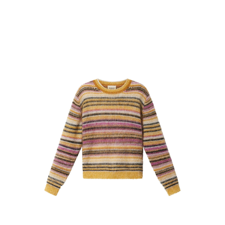 Sweater Yellow Striped Mohair Blend Yellow/neutrals Kid