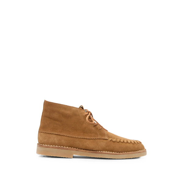 Suede Lace-Up Trainers Neutrals Calf Leather Sneaker