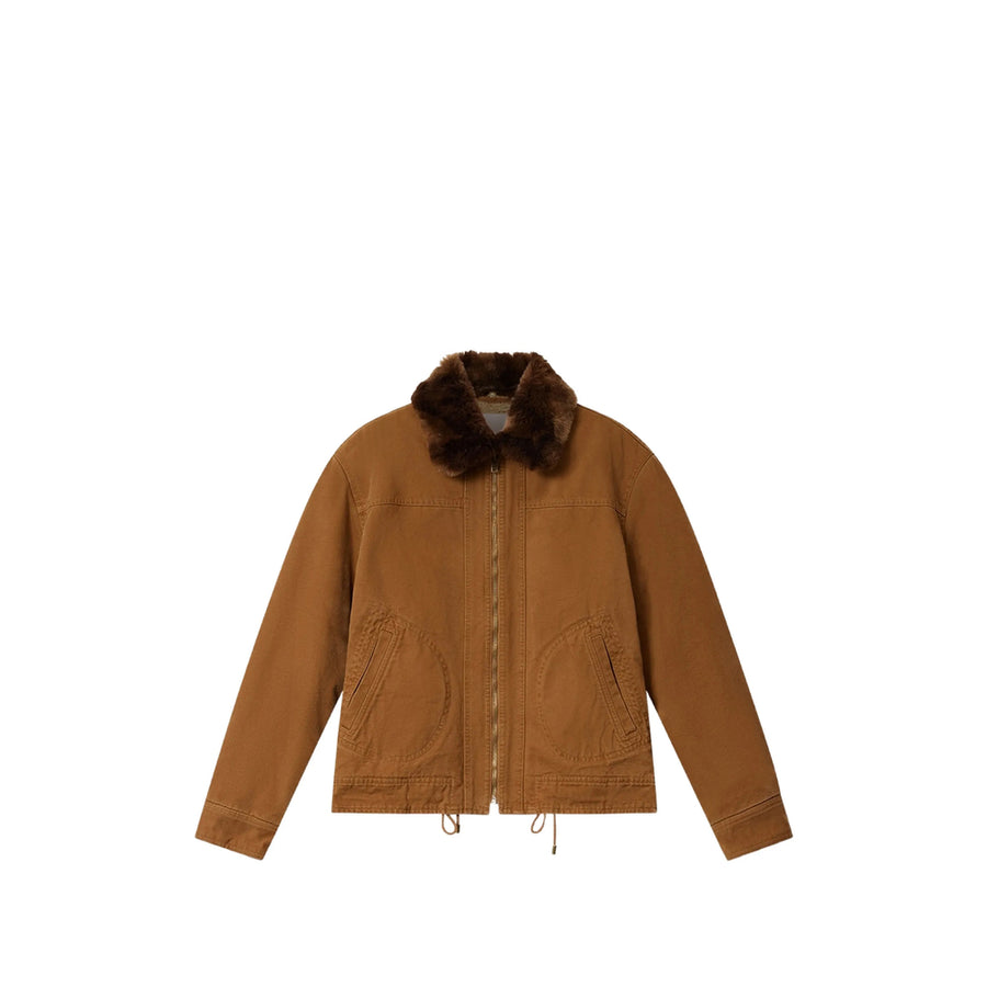 Single Breasted Coat Brown Cotton