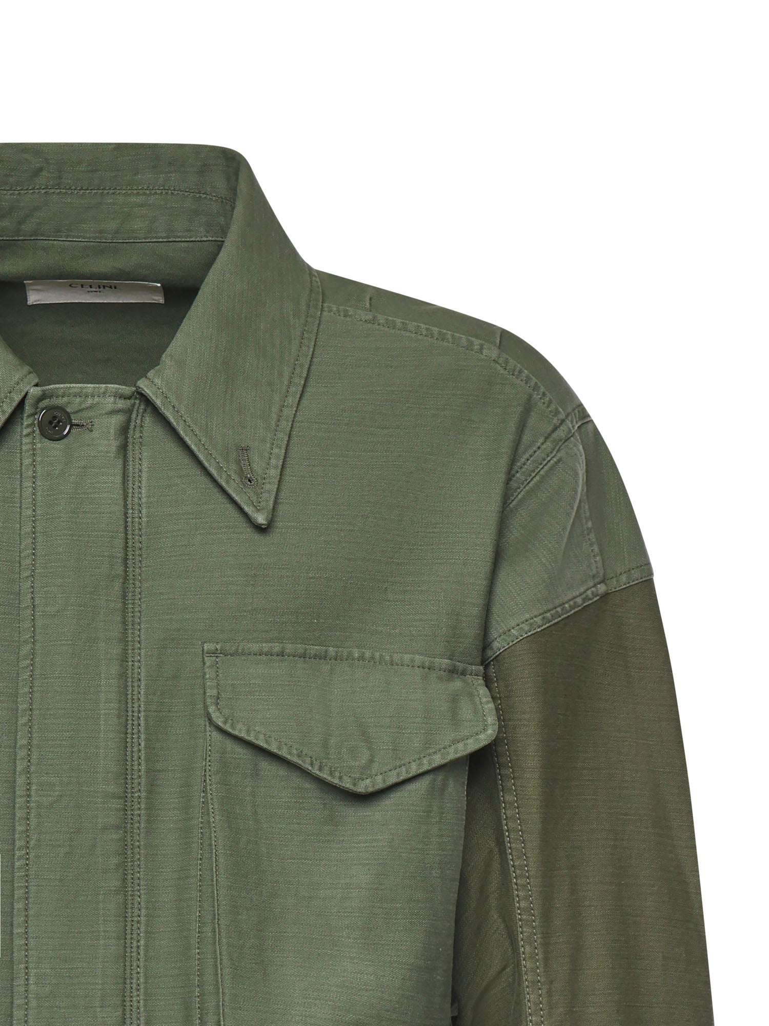 Céline Coats Light Green Cotton