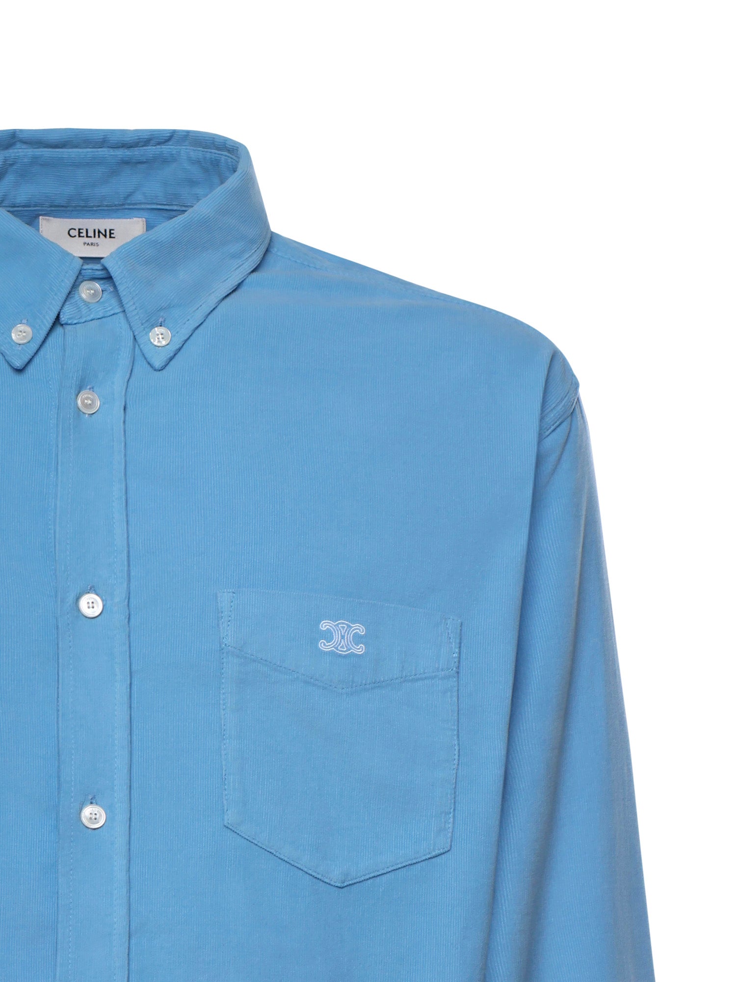Céline Shirts Blazer Blue Light Stone Wash Cotton