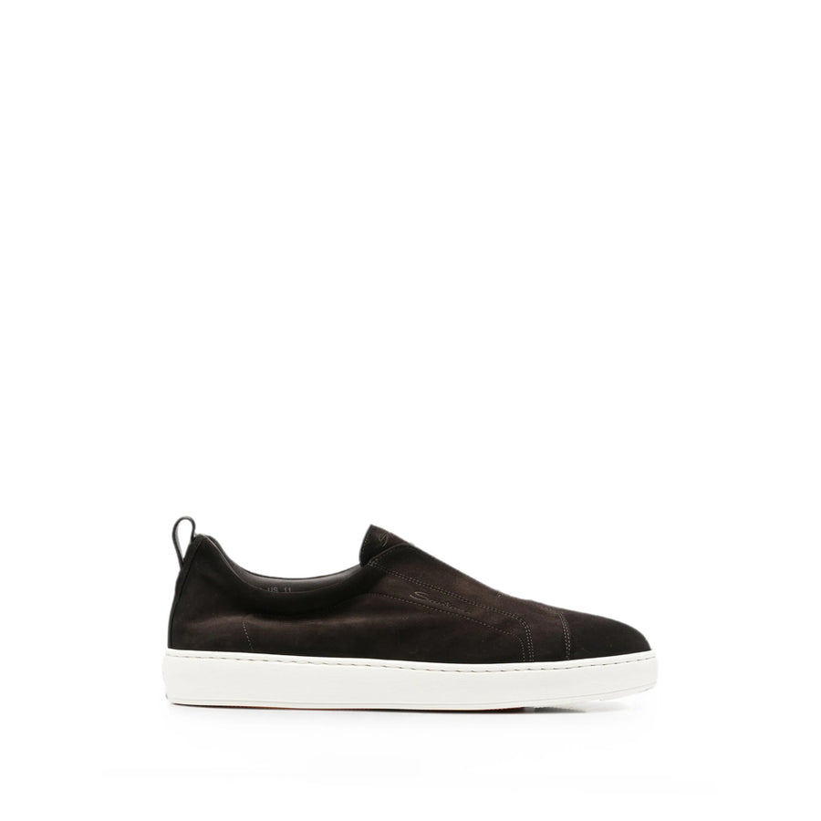 Sneakers Slip-On Brown Suede Calf Leather Lining Trainers