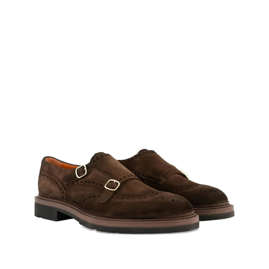 Monk Shoes Brown Suede