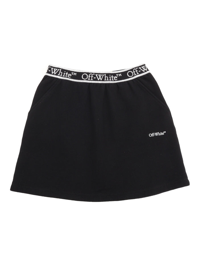 Bookish Logoband Sweatskirt Black - Whit Skirt
