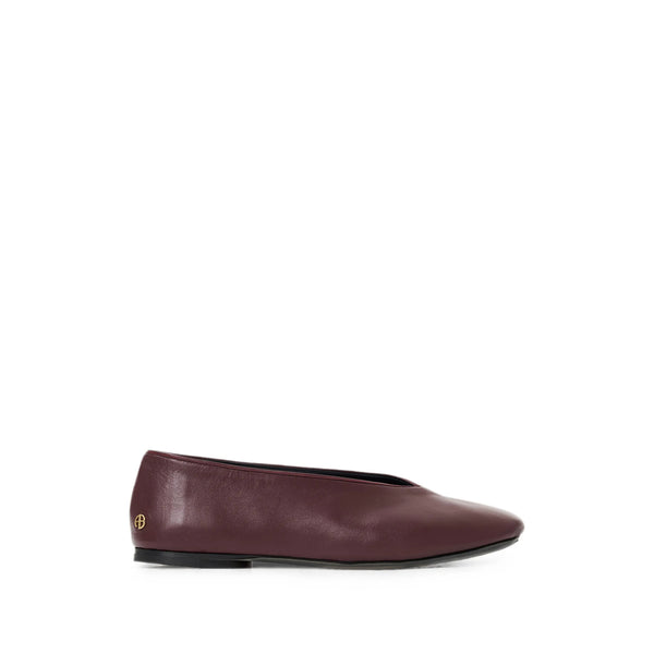 Ballet Flats Ana Red Leather Calf Ballerina Shoes