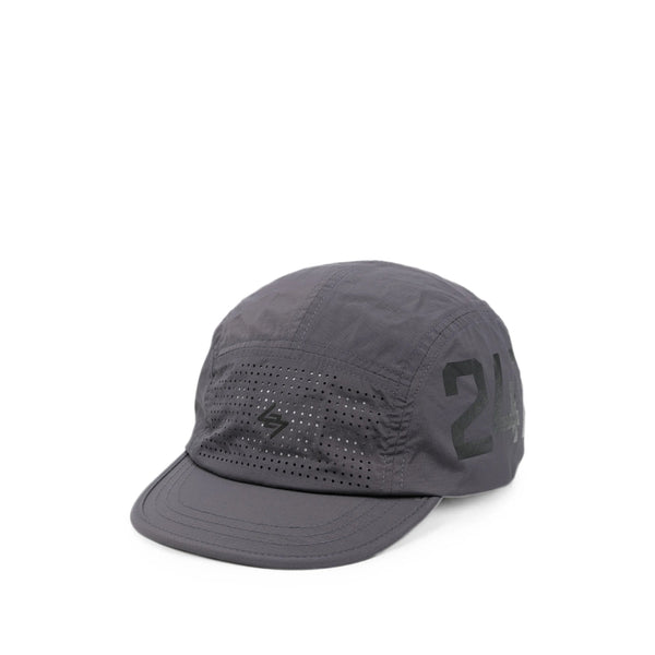 Ripstop Cap With Perforated Detail Grey Nylon Hat