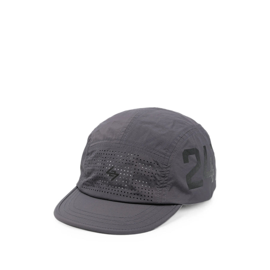 Ripstop Cap With Perforated Detail Grey Nylon Hat