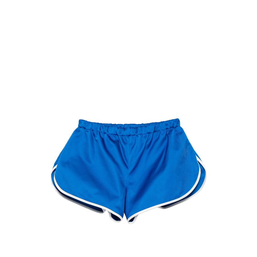 Satin Mini Shorts Blue Polyester