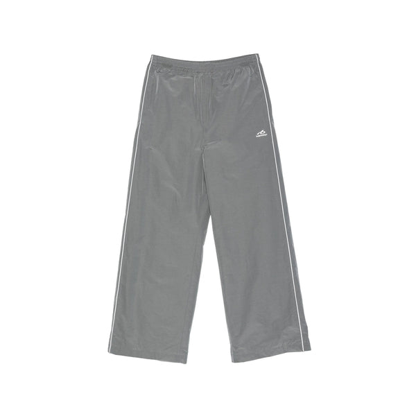 Wide-Leg Track Pants With Contrast Piping Grey Outer: Cotton
