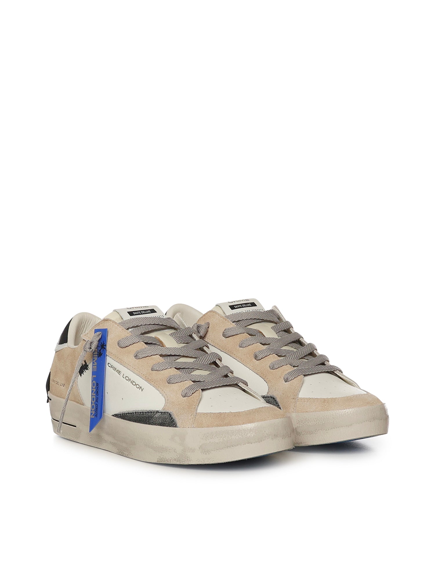 Crime London Sneakers Beige Leather Fabric