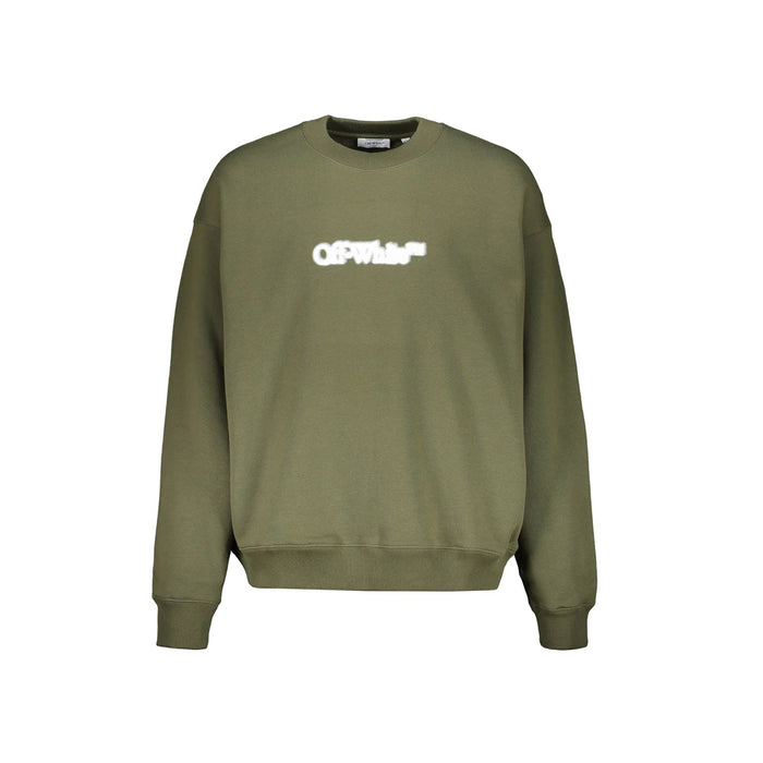 Off-White Logo Sweatshirt Green Cotton