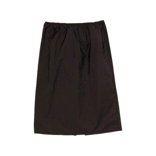 Straight Skirt With Gathered Detail Brown Polyester