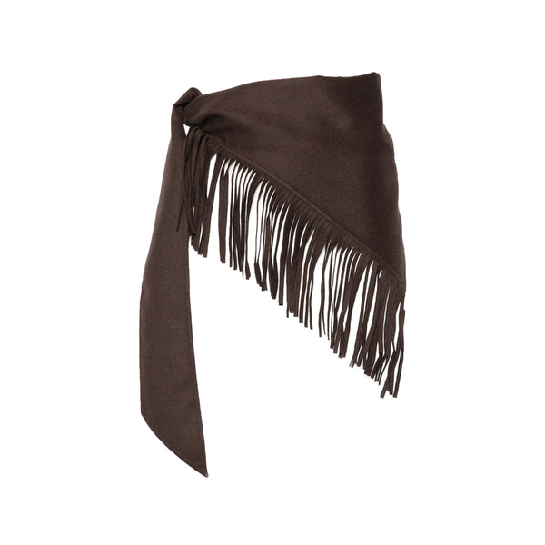 Triangular Wool Scarf Brown