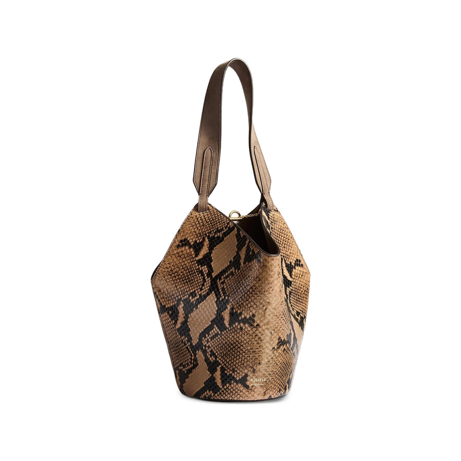 Mini Bag Elena Python-Embossed Leather Brown/black Calfskin