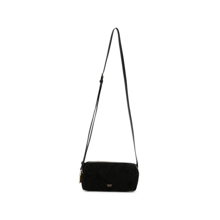 Suede Shoulder Bag Black Calf Leather Satchels & Cross Body
