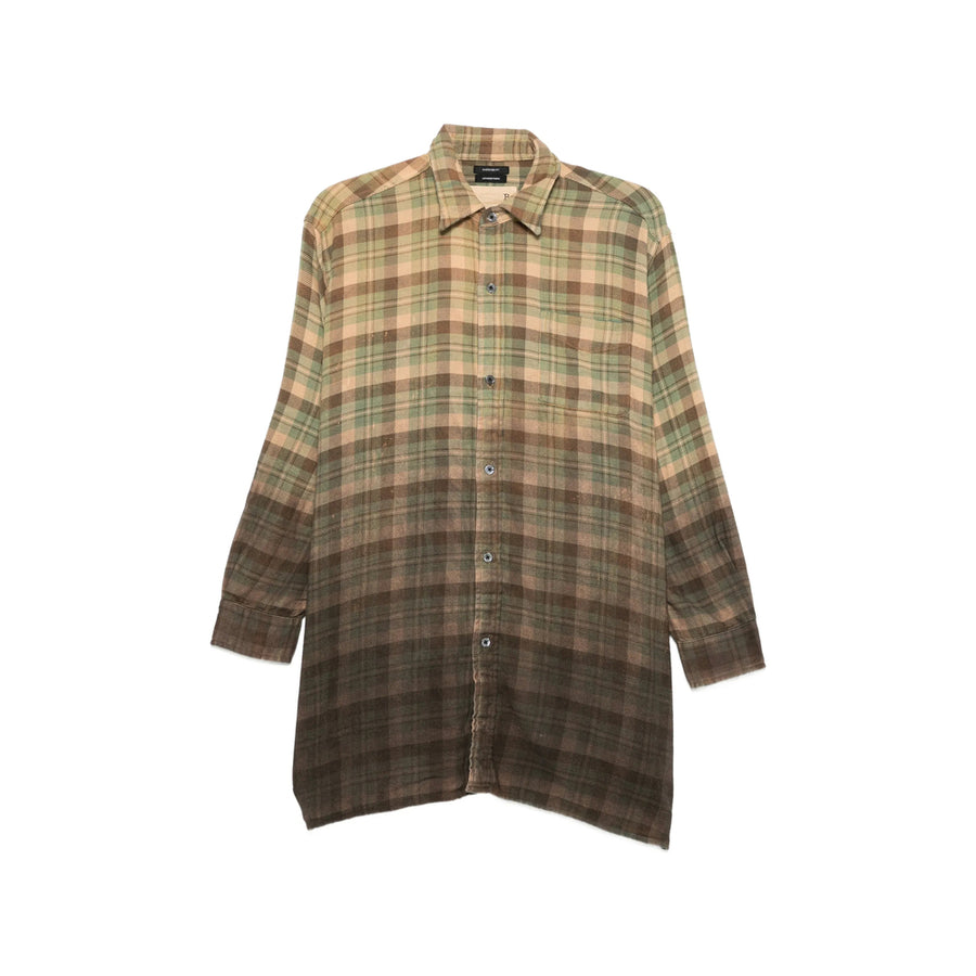 Oversized Check Print Cotton Shirt Brown/neutrals