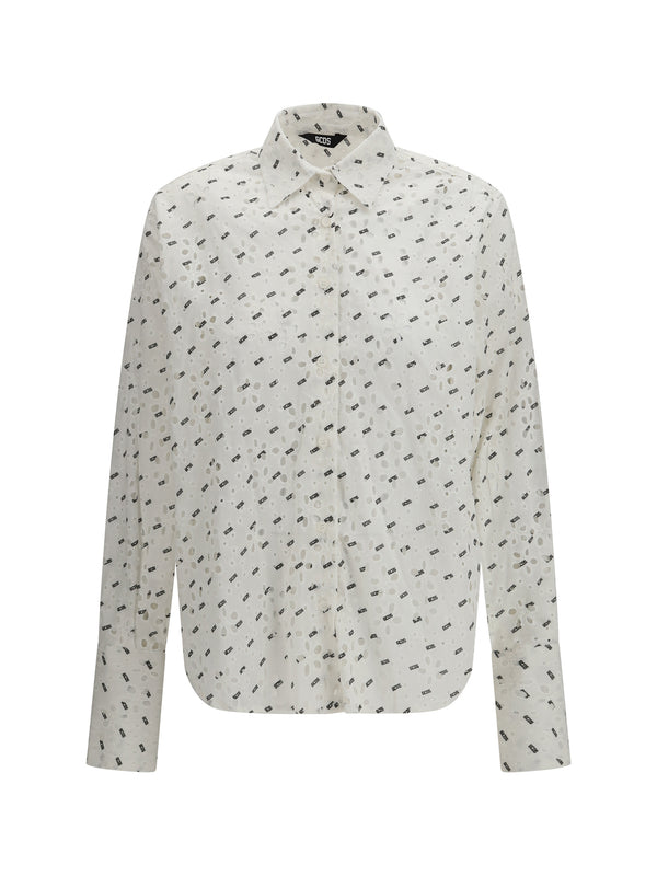 GCDS 100% Cotton shirt in white