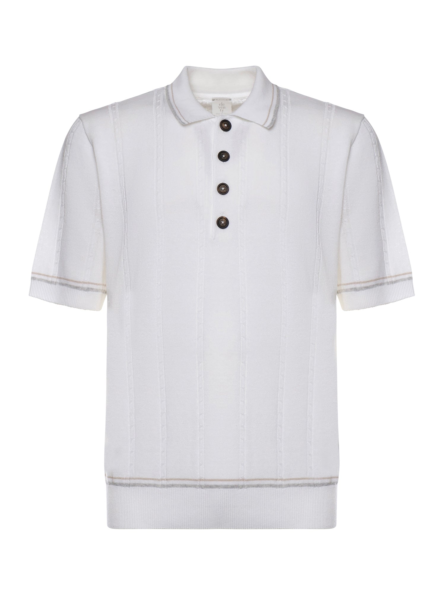 Eleventy T-shirts and Polos White, Light Gray, Sand Linen