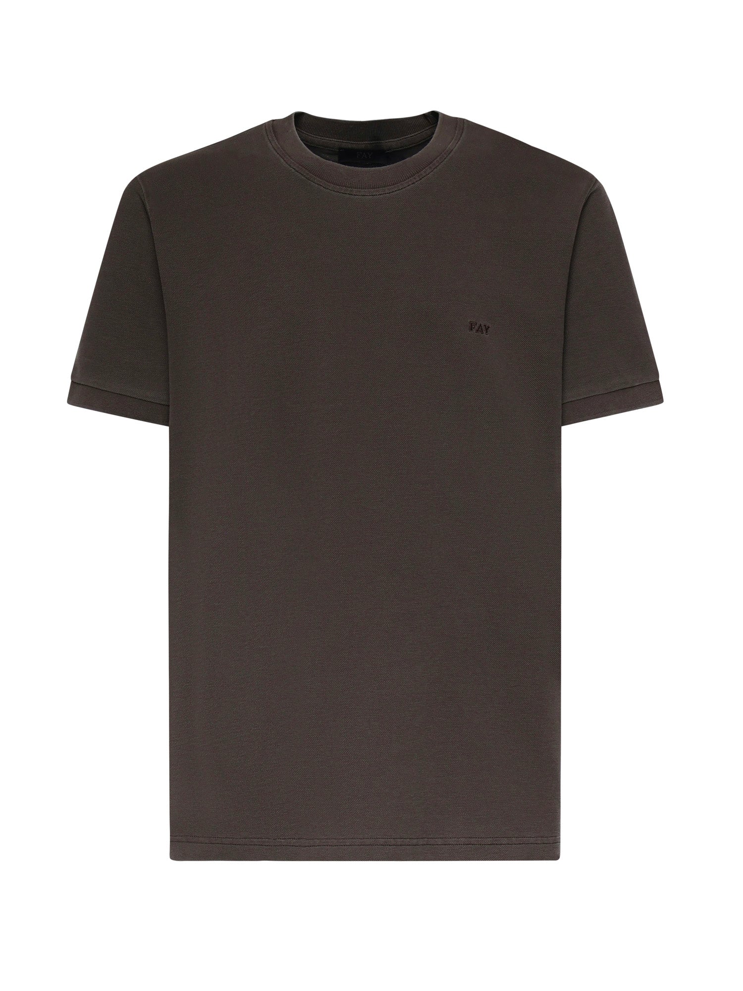Fay T-shirts and Polos Dark Brown Cotton