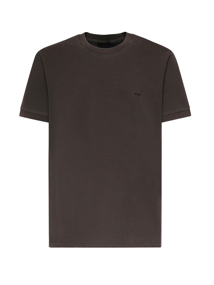 Fay T-shirts and Polos Dark Brown Cotton