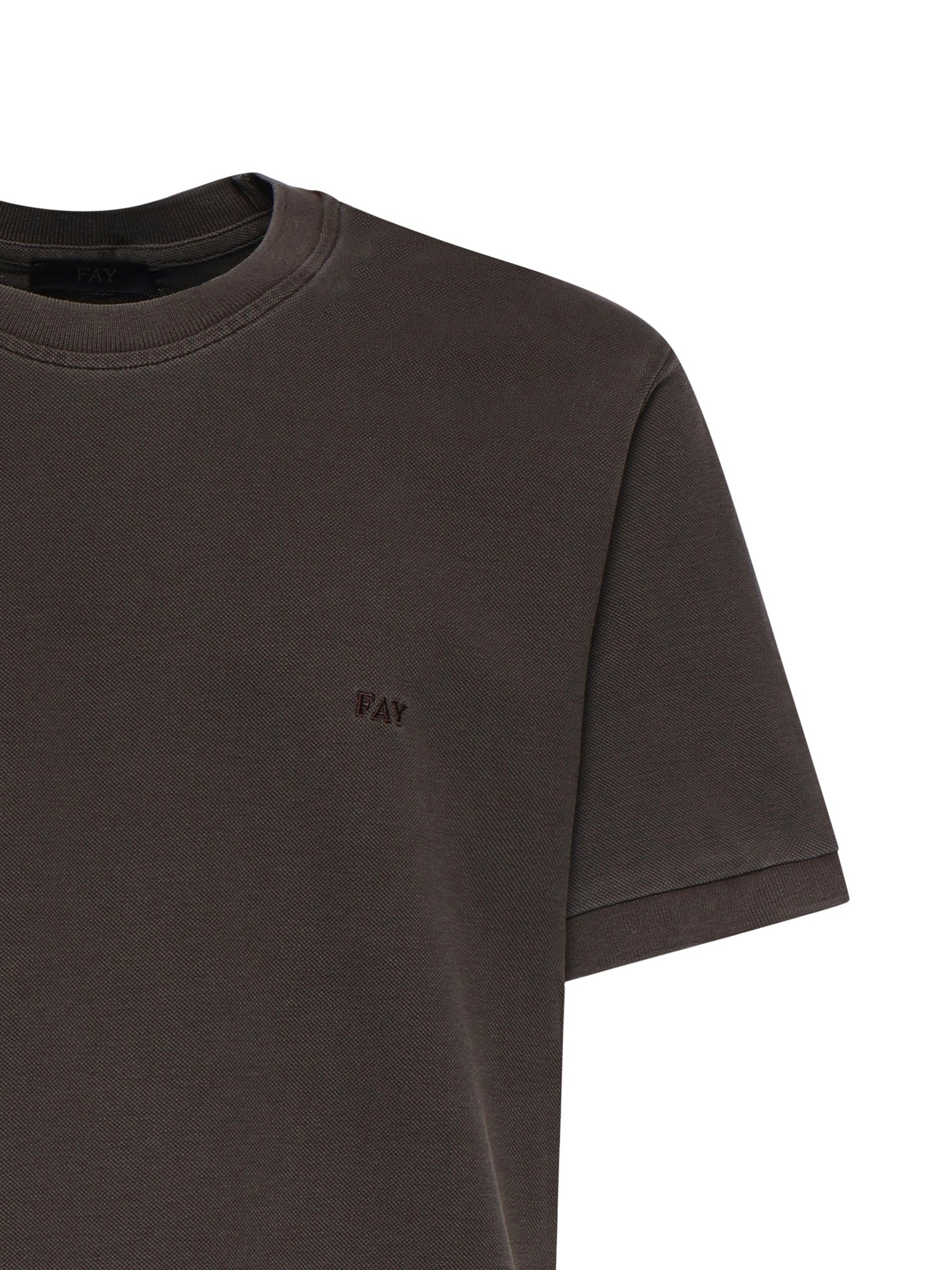 Fay T-shirts and Polos Dark Brown Cotton