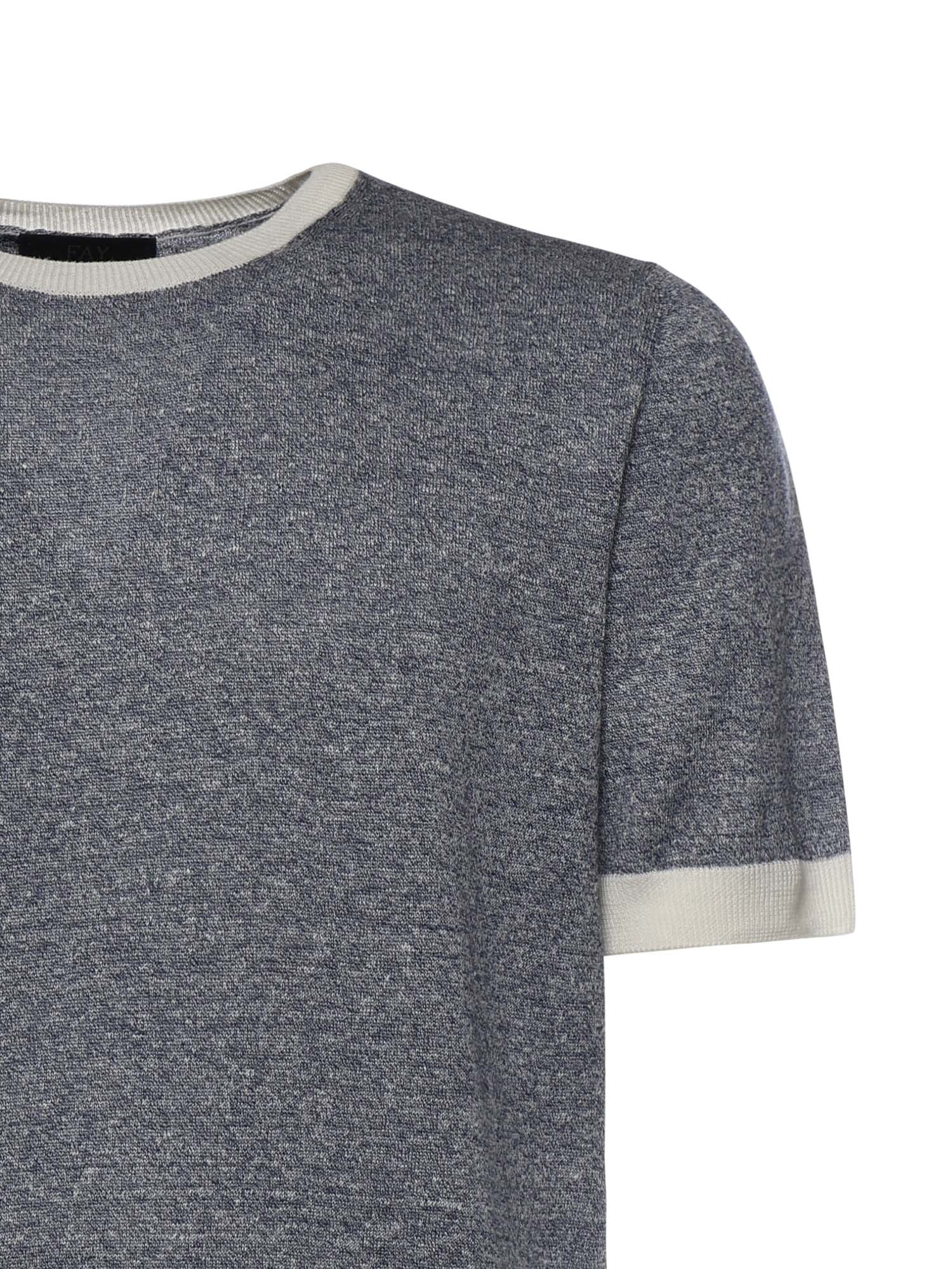Fay T-shirts and Polos Blue Linen