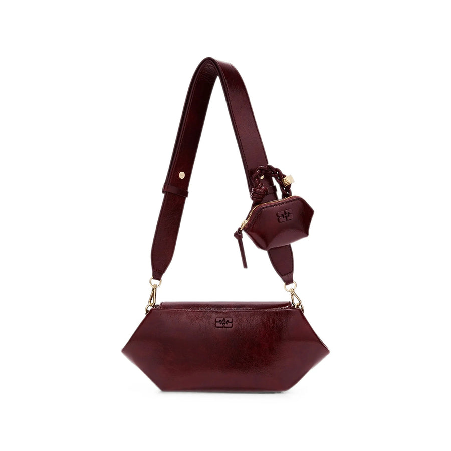 Shoulder Bag Red Glossy Leather Calf Satchels & Cross Body