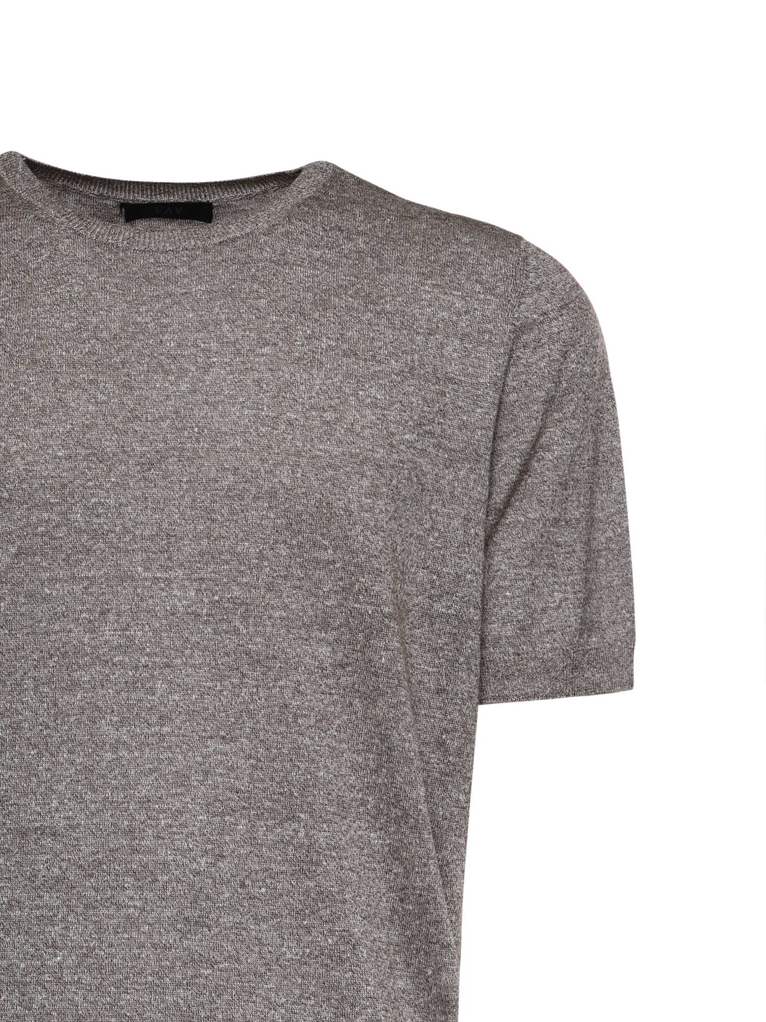 Fay T-shirts and Polos Dark Brown Linen