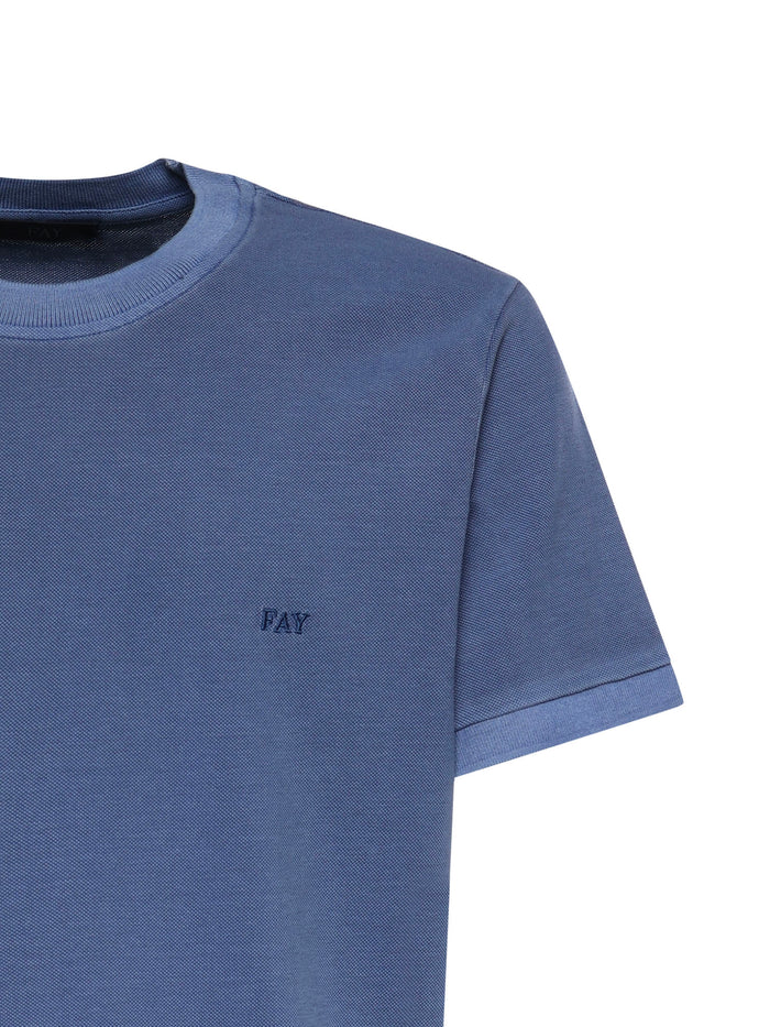 Fay T-shirts and Polos Light Cobalt Cotton