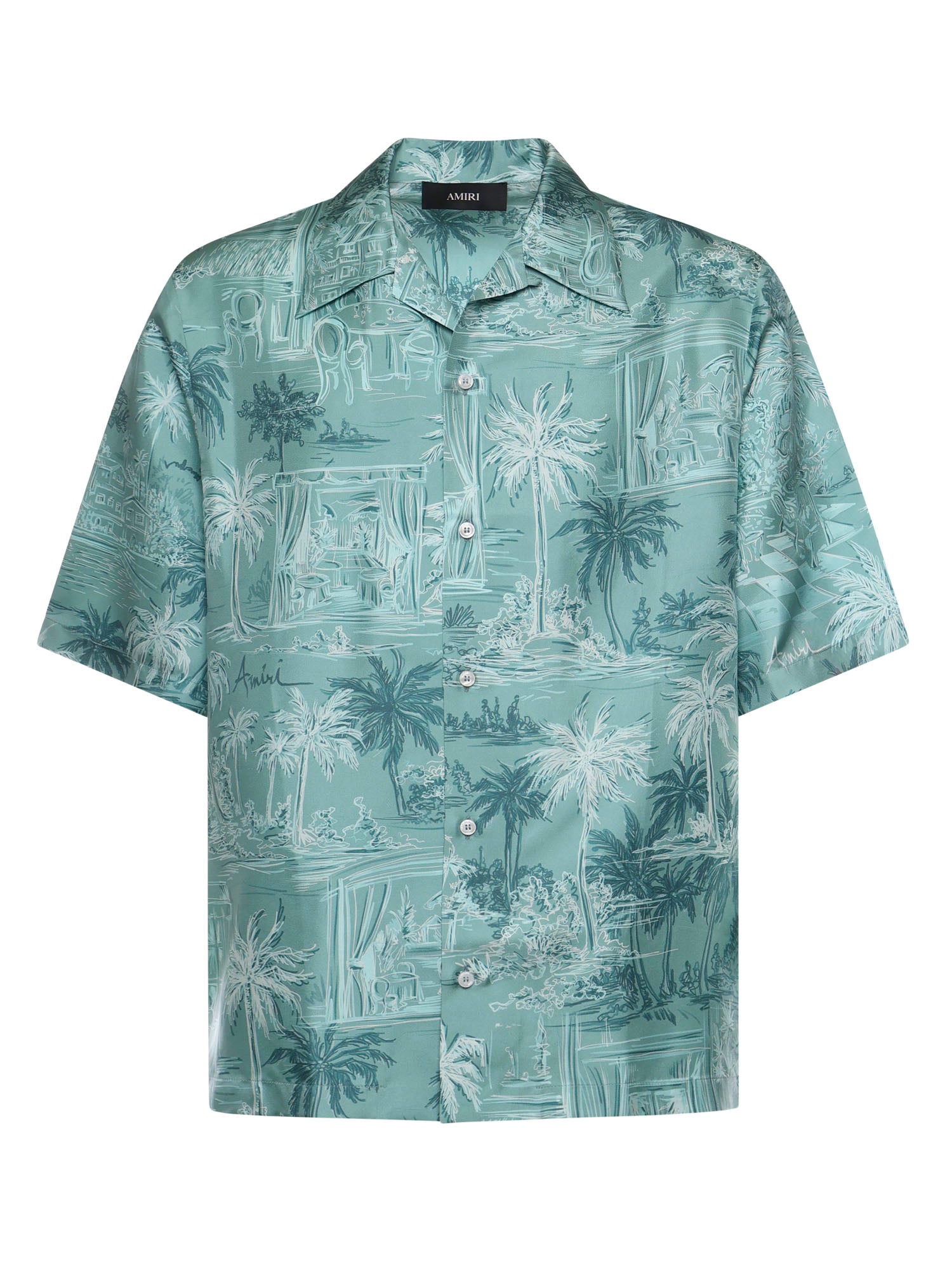 Amiri Shirts Turquoise Silk