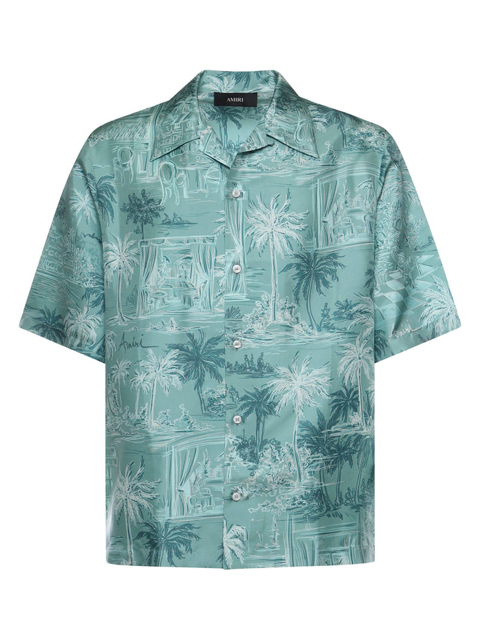 Amiri Shirts Turquoise Silk