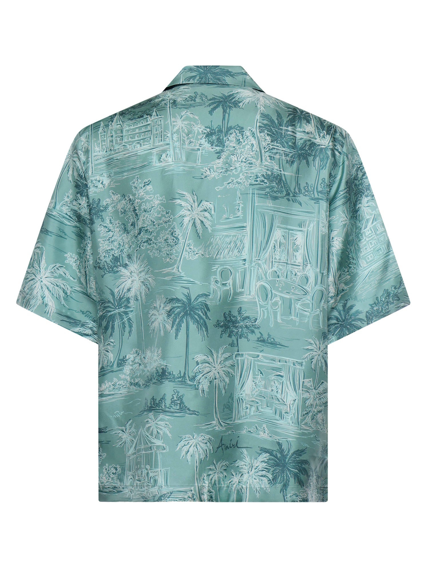 Amiri Shirts Turquoise Silk