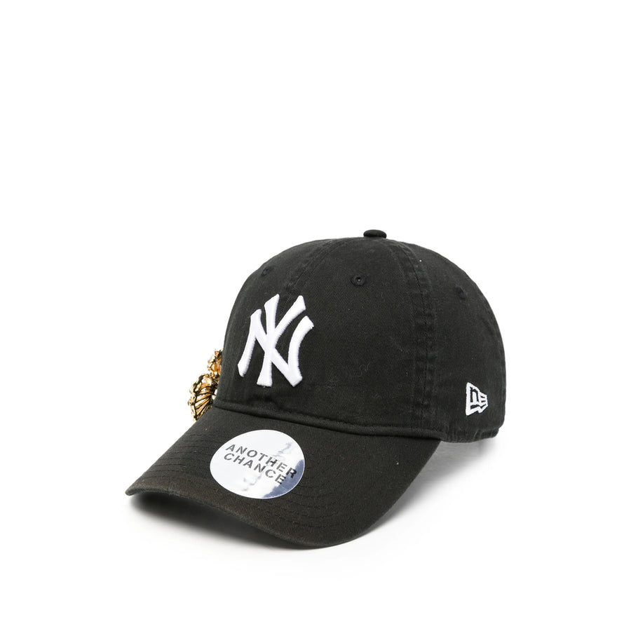 Baseball Cap With Logo Embroidery Black Fabric Hat