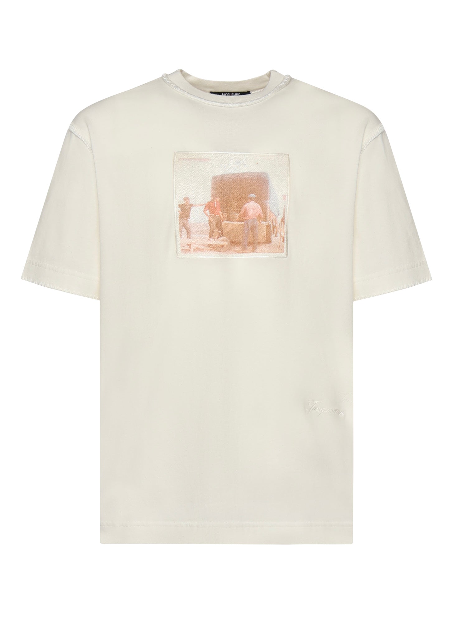 JACQUEMUS T-shirts and Polos Old Labels Photos Cotton Viscose Polyester