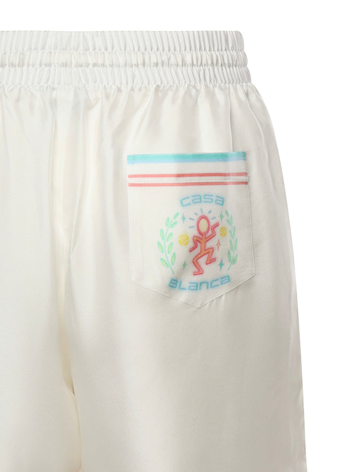 Casablanca Shorts White Silk