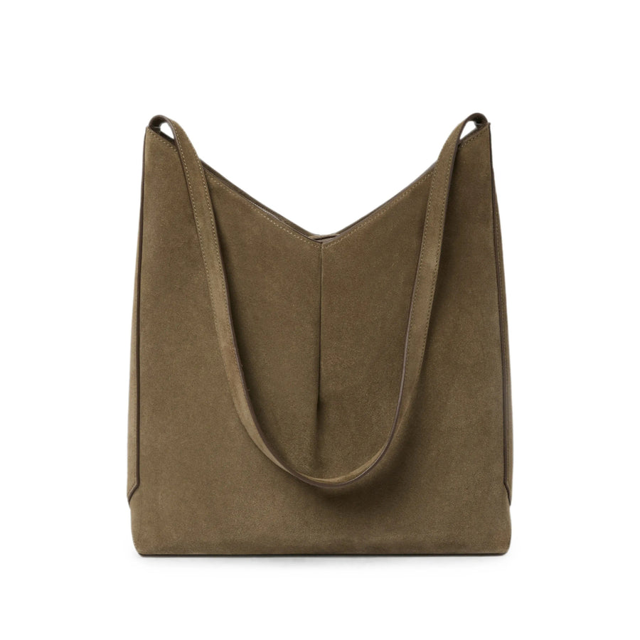 Tote Bag Green Suede Lambskin