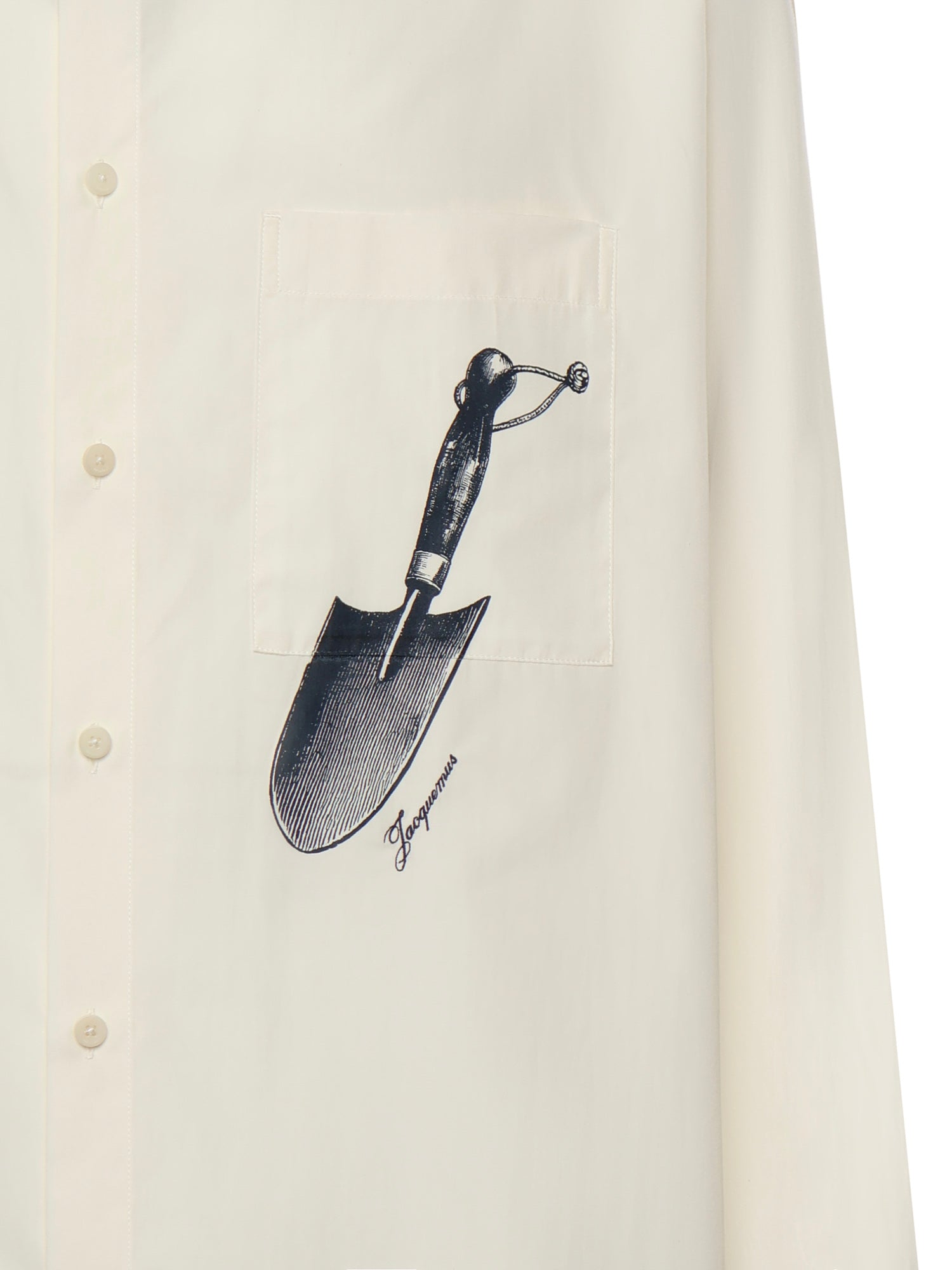JACQUEMUS Shirts Blue Shovel Placement Cotton