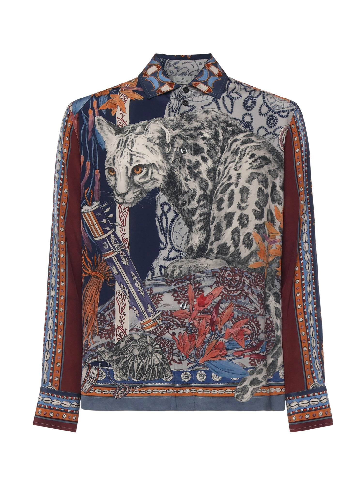 Etro Shirts Blue Silk