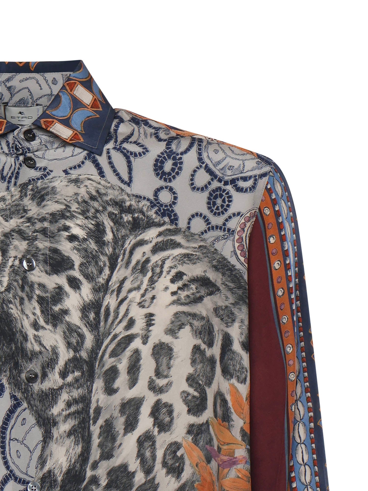 Etro Shirts Blue Silk