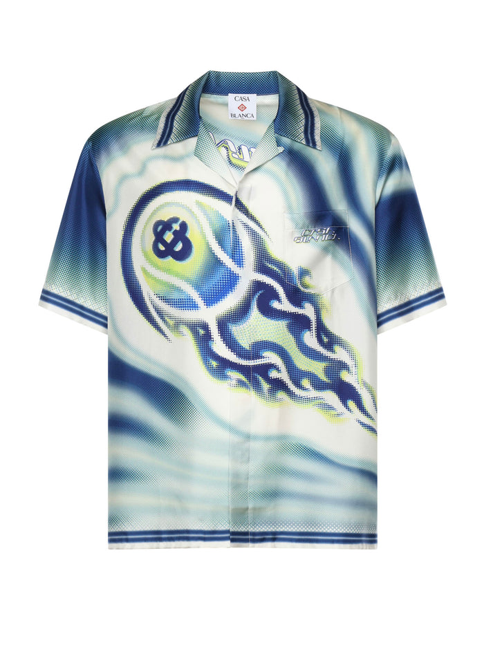 Casablanca Shirts Blue Silk